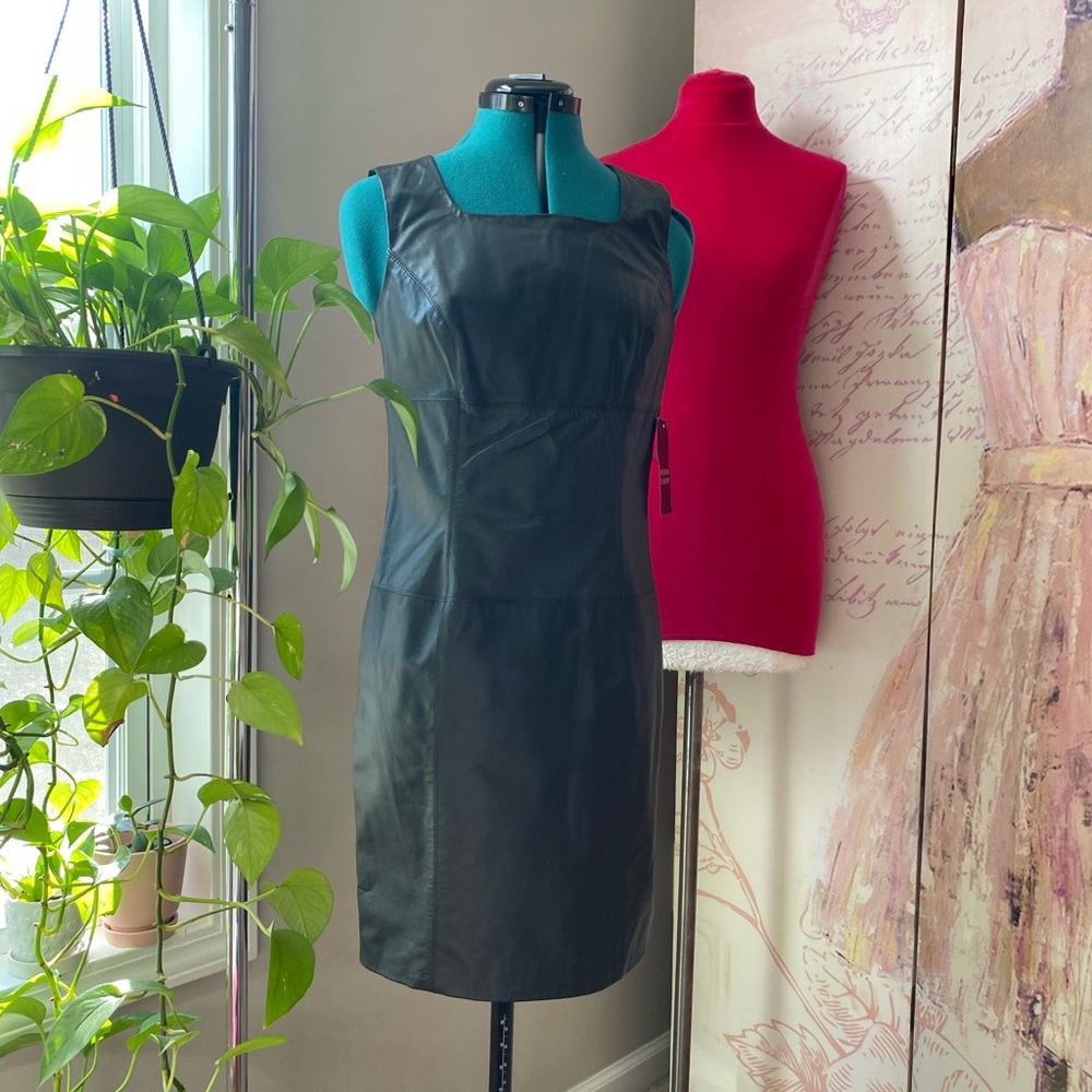 Spenser Jeremy black leather dress sz 2
